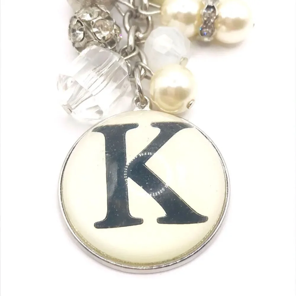 Silver Chic Initial K Keychain Car Accessory